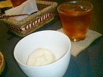 桃のソルベ、お茶